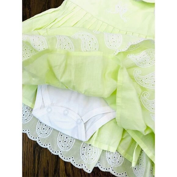 NEW First Impressions Baby Girl 6-12 Months Lemon Lime Embroidered 2-piece Dress - Picture 5 of 7